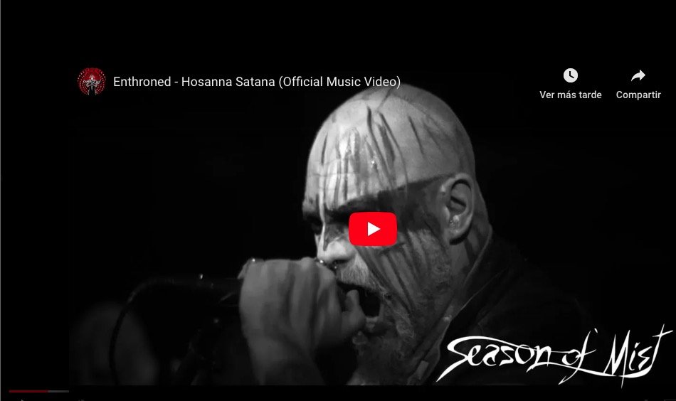 Enthroned - Publica nuevo vídeo 'Hosanna Satana'
